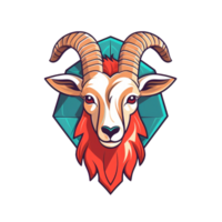 goat head logo mascot illustration png