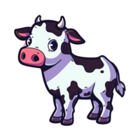 isolated cow cartoon illustration transparent background png