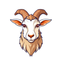 goat head logo mascot illustration png