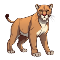 isolated cougar cartoon illustration png