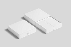 Realistic Sliding Gift Box Illustration for Mockup. 3D Render. photo