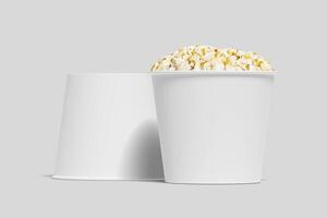 Realistic Pop Corn Bucket Illustration for Mockup. 3D Render. photo