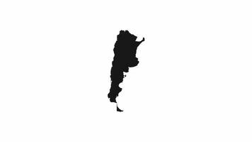 Argentina mapa animação com sólido fundo 4k video