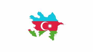 azerbaijan Karta animering med fast bakgrund 4k video