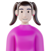 woman 3d icon character png