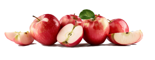 apples fruit, many angles and view side top front, transparent background png