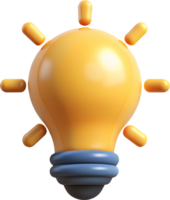 luce, lampadina, icona, 3d, minimo, semplice, geometrico, disegno, trasparente, oggetto, simbolo, interfaccia, tecnologia, elettricità, potenza, energia, digitale png