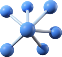 minimo 3d Rete nodi icona - interconnesso puntini che rappresentano dati flusso png