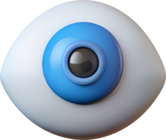 Minimalist 3D Eye Icon-Gear-Shaped Pupil for Vision and Recognition png