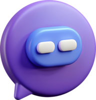 3D Minimal Chat Bubble Icon for AI Technology png