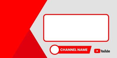 Youtube Channel Name. Red Broadcast Banner vector