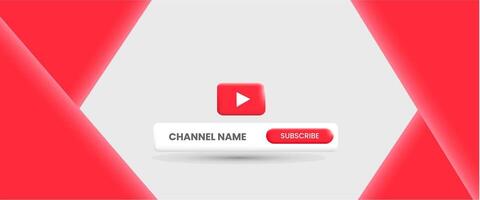 Youtube Channel Name. Red Broadcast Banner vector