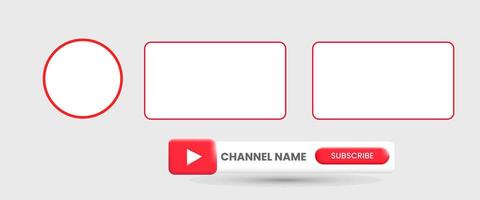 Youtube Channel Name. Red Broadcast Banner vector