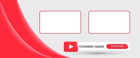 Youtube Channel Name. Red Broadcast Banner vector