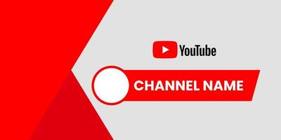 Youtube Channel Name. Red Broadcast Banner vector