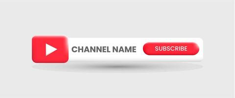 Youtube Channel Name. Red Broadcast Banner vector