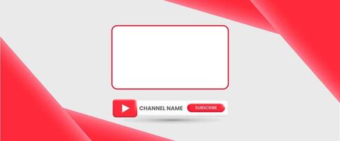 Youtube Channel Name. Red Broadcast Banner vector