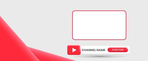 Youtube Channel Name. Red Broadcast Banner vector