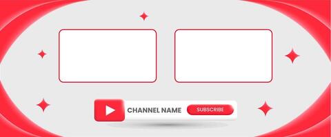 Youtube Channel Name. Red Broadcast Banner vector