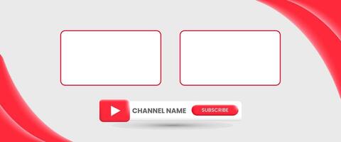 Youtube Channel Name. Red Broadcast Banner vector