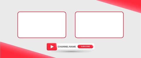 Youtube Channel Name. Red Broadcast Banner vector