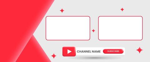 Youtube Channel Name. Red Broadcast Banner vector