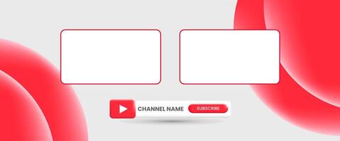 Youtube Channel Name. Red Broadcast Banner vector