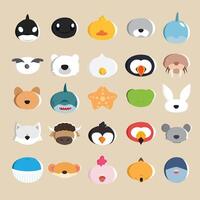 25 Flat Icon illustration images of Sea Animals and Arctic Animals vector
