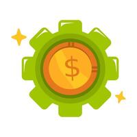 Gear dollar illustration suitable for designs related to finance vector