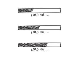 Hand drawn doodle Loading sign set vector