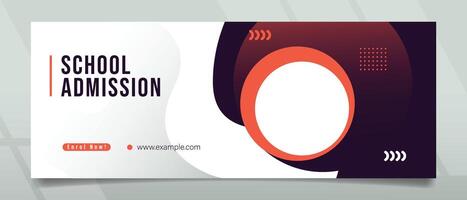 School Admission Gradient Banner Design vector