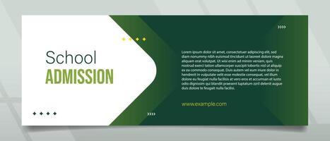 School Admission Simple Style Banner Design vector