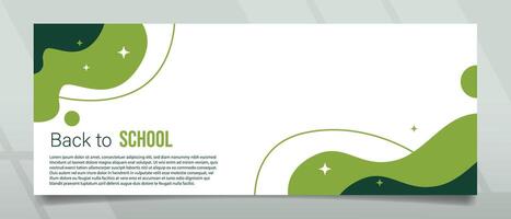 Back to School Wavy Style Banner Design vector