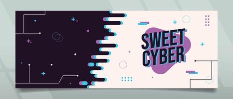 Sweet Cyber Banner Design vector