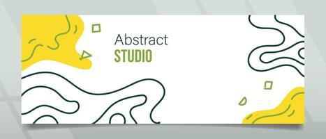 Abstract Studio Artsy line Ornament Banner Design vector