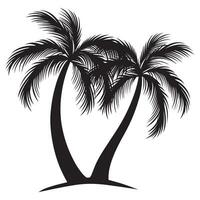 A pair of palm tree illustration in black and white vector