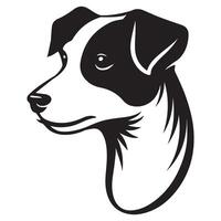 A Gentle Jack Russell Terrier Dog Face illustration in black and white vector