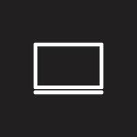 White laptop flat icon for websites vector