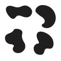 Set of modern black abstract graphic elements. fluid shapes. . vector