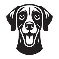 A Happy Rhodesian Ridgeback Dog Face illustration in black and white vector