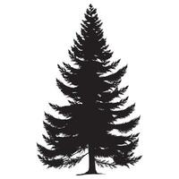 illustration of a beautiful pine tree silhouette vector