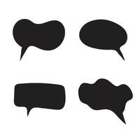 black speech bubble icons set, comic dialog vector