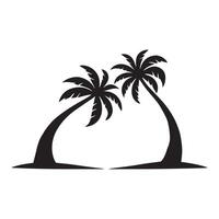 A pair of palm tree illustration in black and white vector