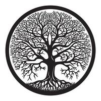 Tree of Life with an intricate lattice of branches illustration in black and whiteTree of Life with an intricate lattice of branches illustration in black and white vector
