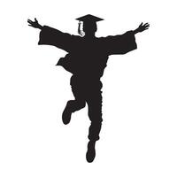 illustration of A graduation excitement jump silhouette vector