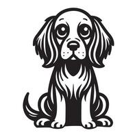 Cute Rhodesian Ridgeback Dog illustration in black and white vector