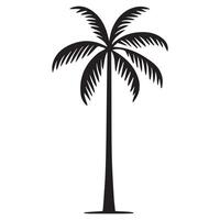 A palm tree in a tall illustration in black and white vector