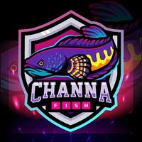 Channa fish mascot. esport logo design vector