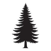 illustration of a beautiful pine tree silhouette vector