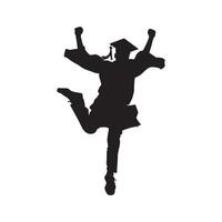 Graduation done victory illustration in black and white vector